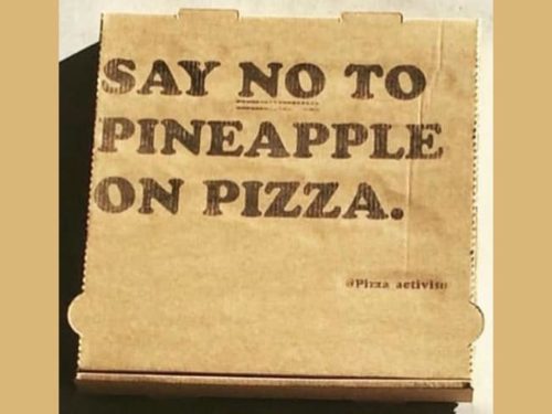 No ananas sulla pizza