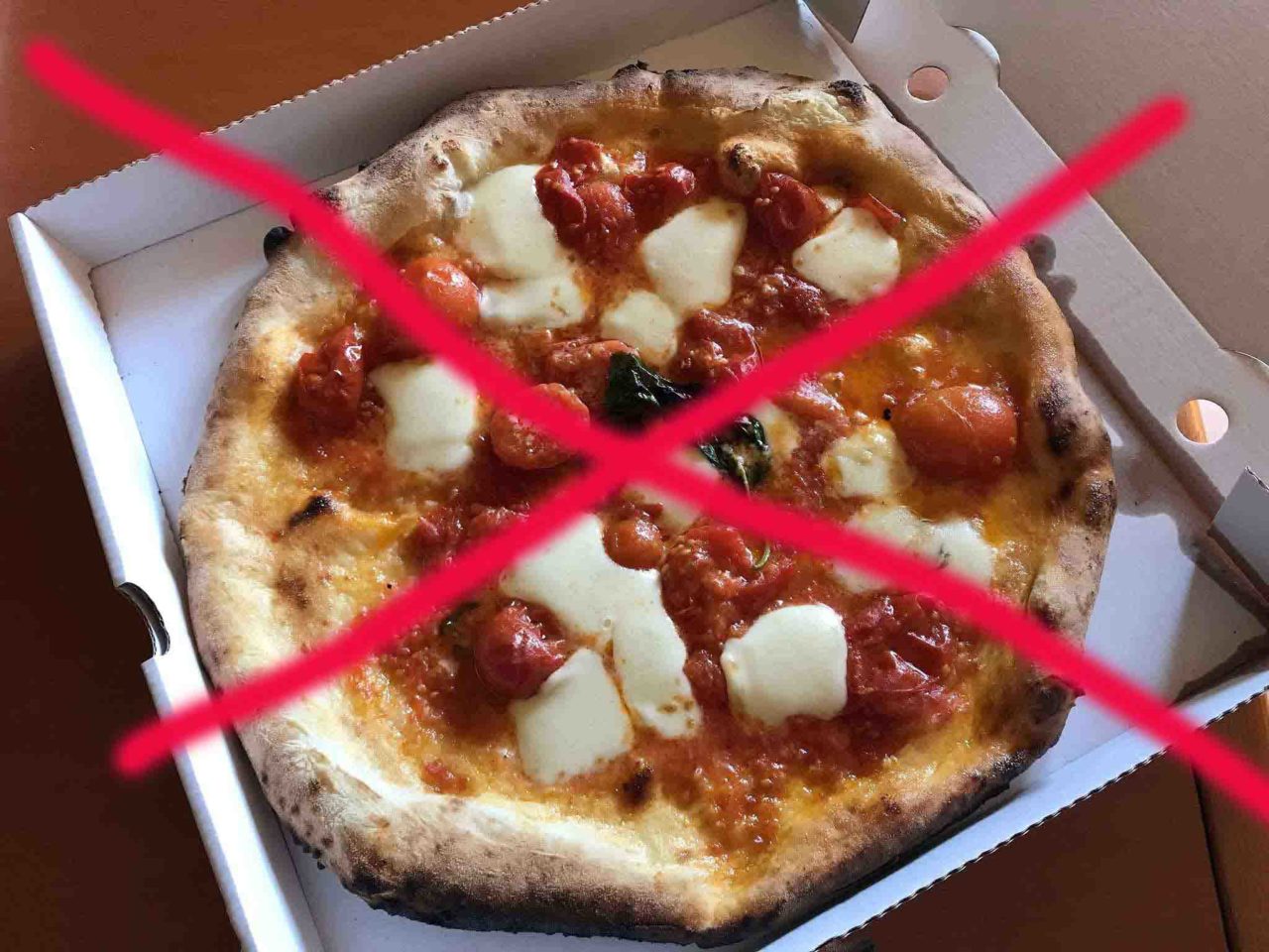 pizza da asporto vietata