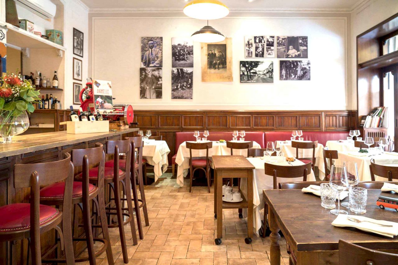 Gli interni di L'Arcangelo ristorante a via Belli a Roma