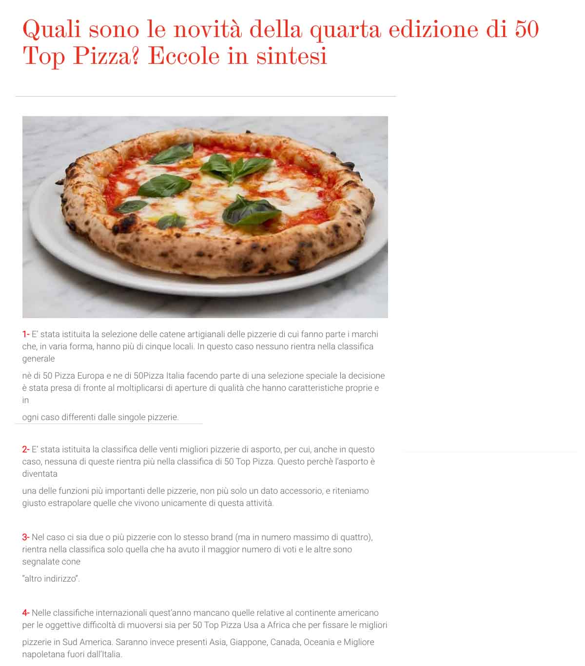 La guerra delle pizzerie per la classifica Top 50 Pizza 2020