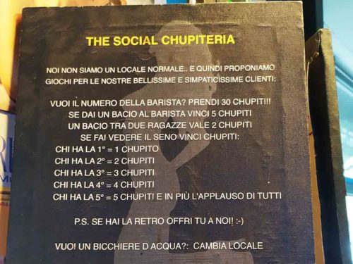 Chupiti The Social Chupiteria misure reggiseno bar