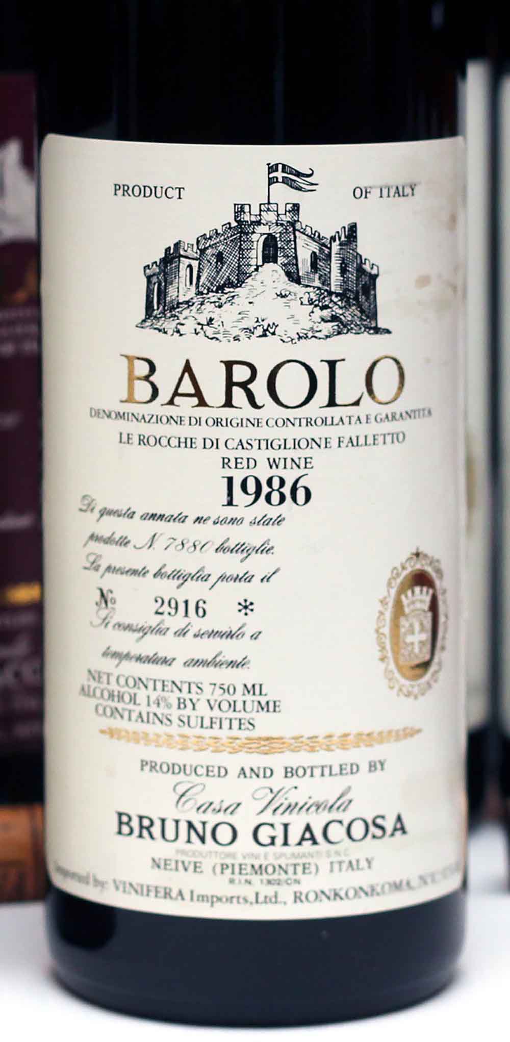 Vini italiani Barolo Giacosa