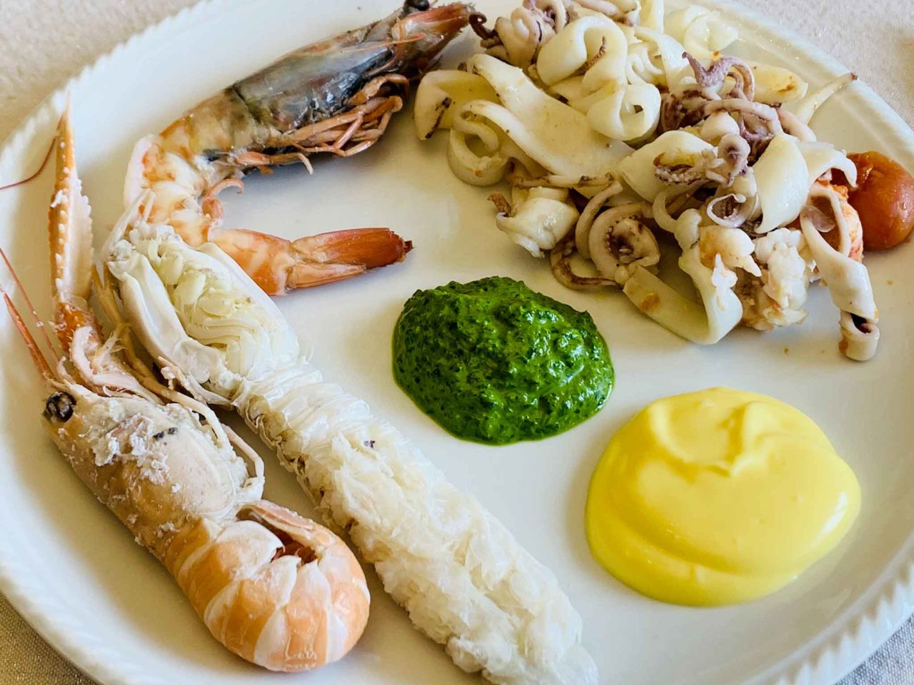 ristorante Lucia Giulianova Abruzzo  antipasti di pesce bollito
