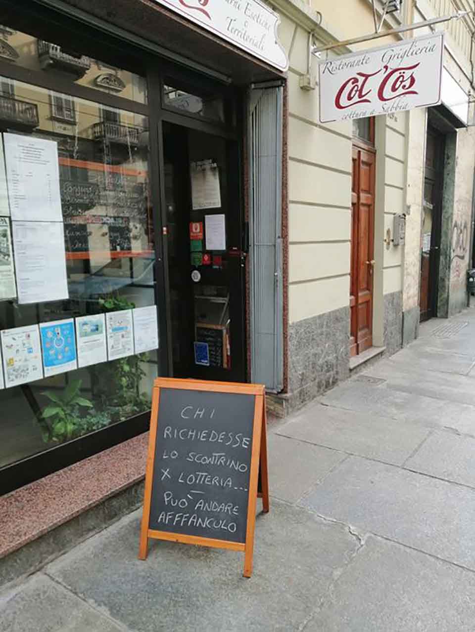 ristorante lotteria degli scontrini Torino