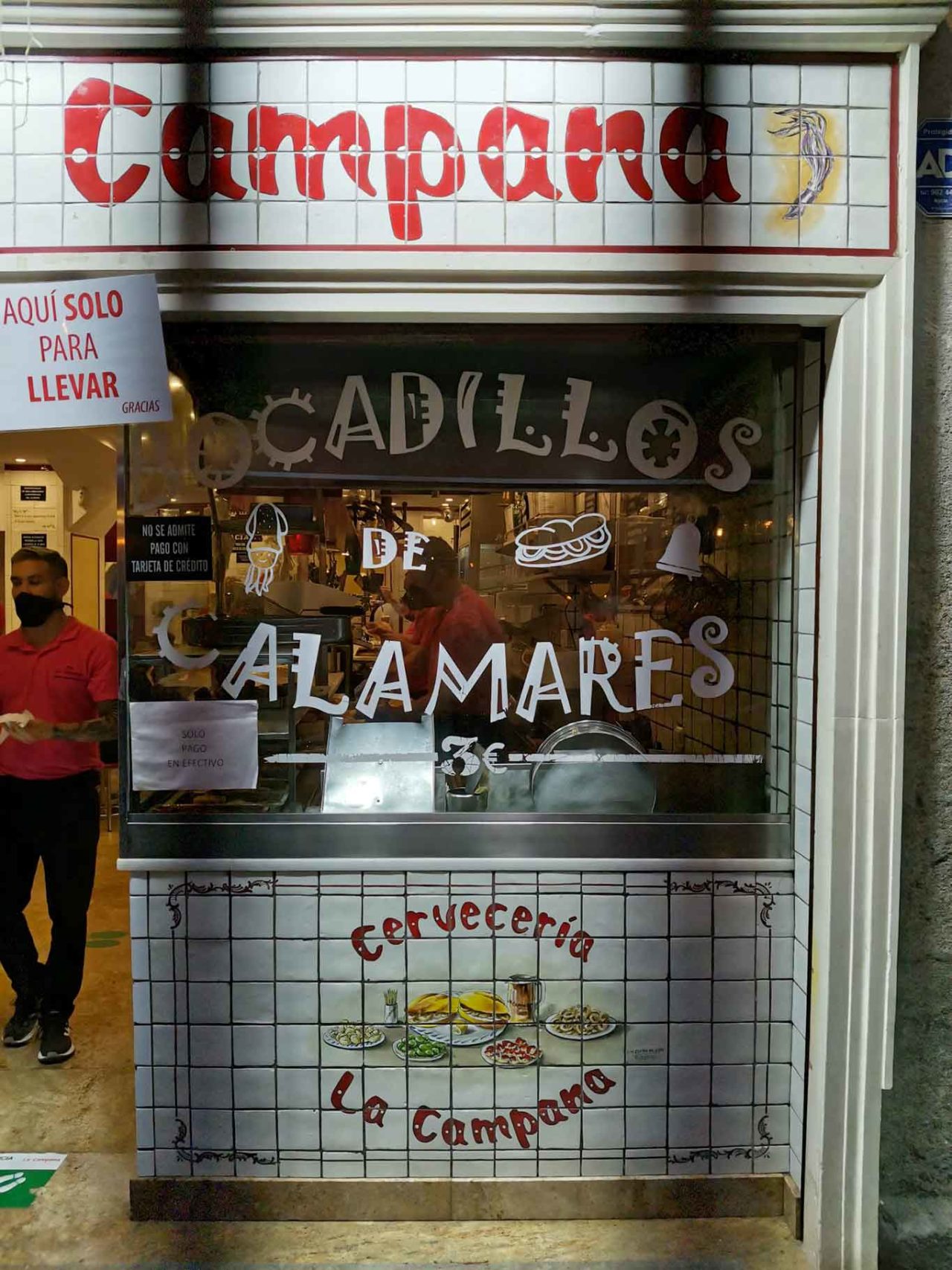 Madrid La Campana panino calamari fritti