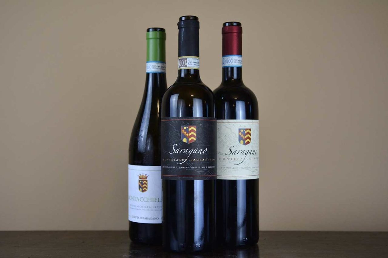vini tenuta di Saragano oltre il Sagrantino