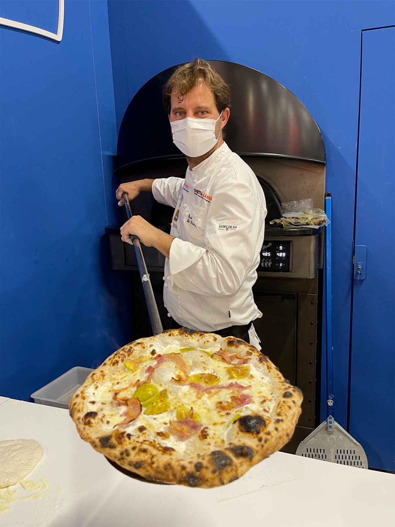 Paolo De Simone e la pizza con fiordilatte pancetta e fichi del cilento