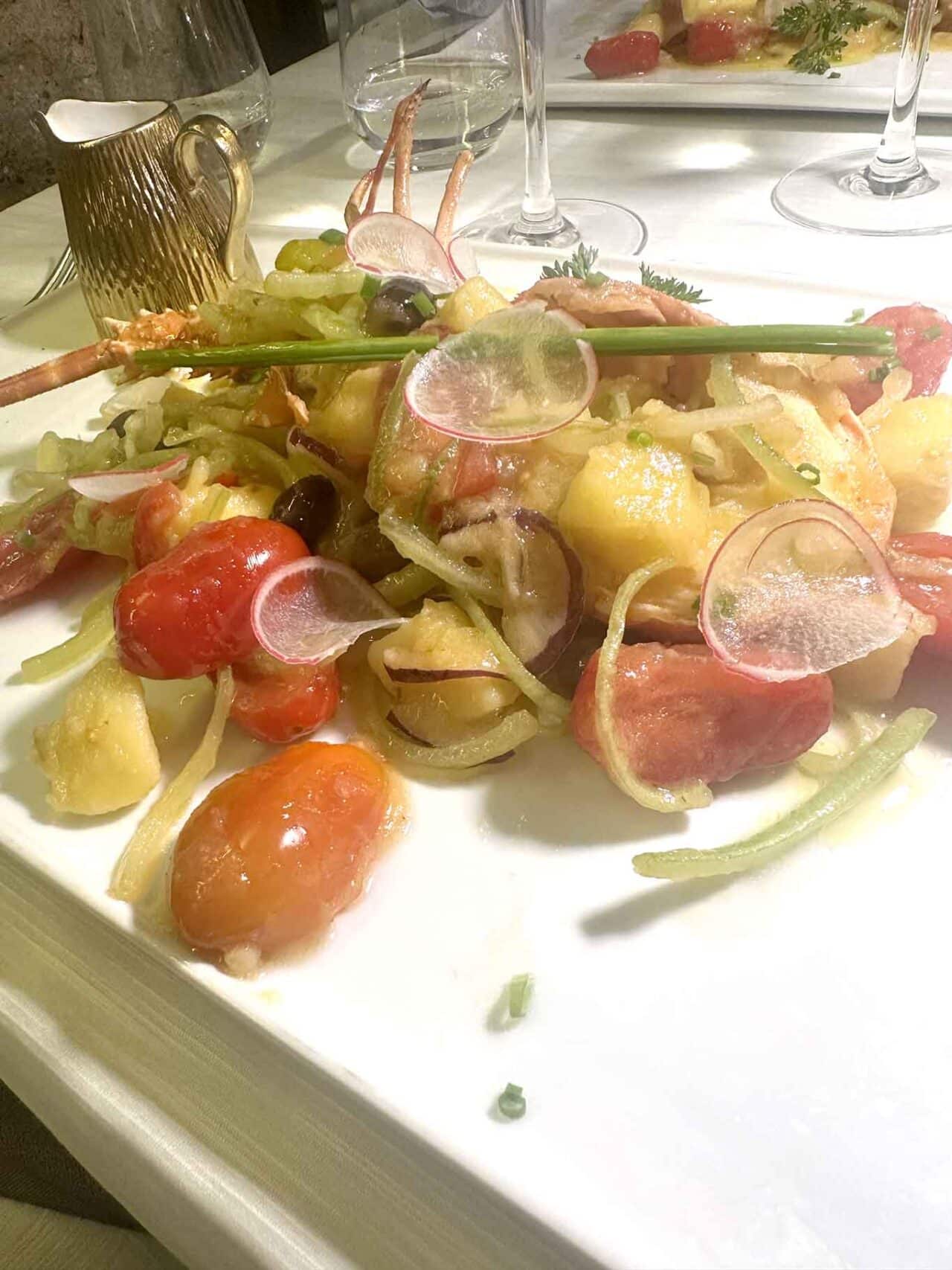 catalana di aragosta al ristorante Piacere a Roma