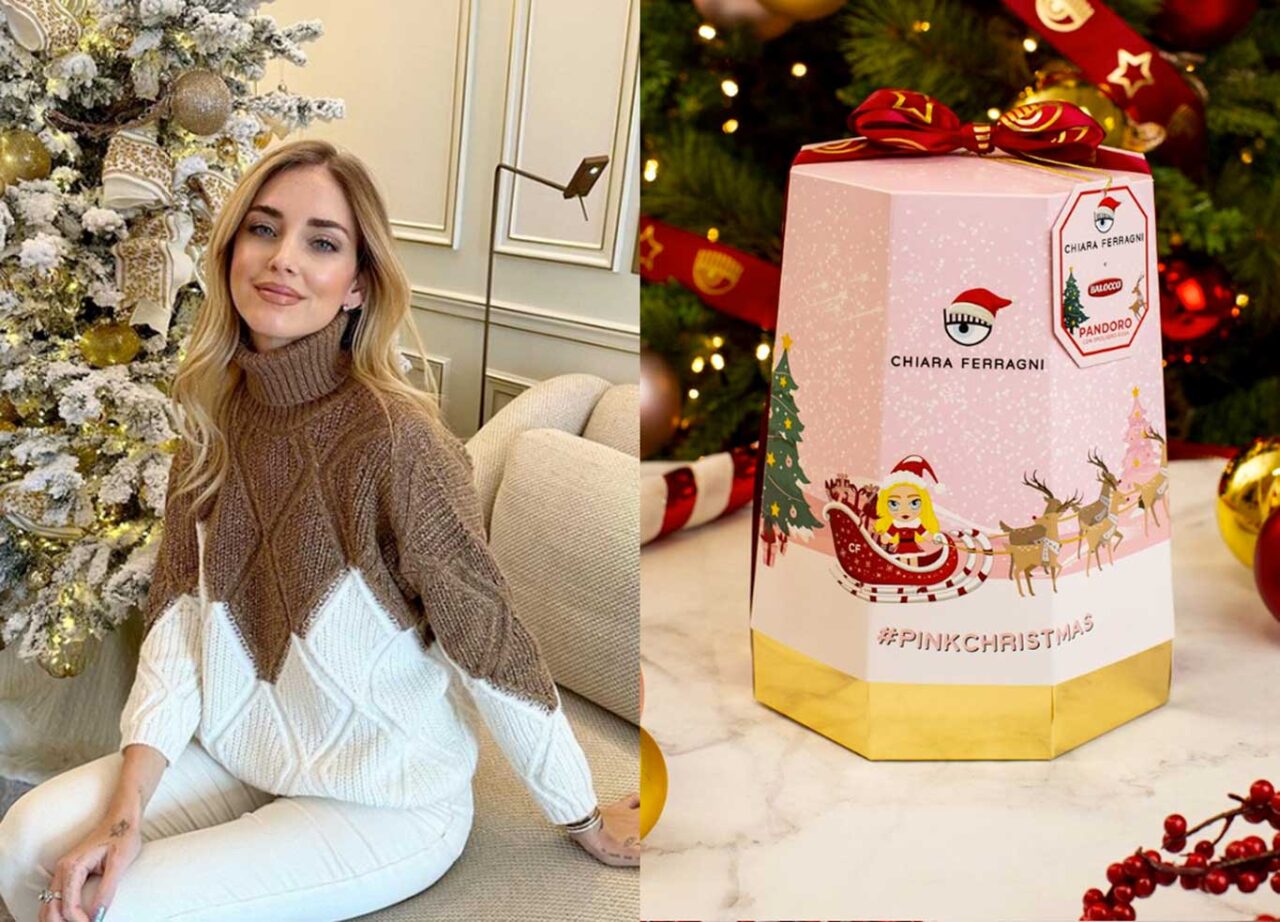 Chiara Ferragni e il pandoro Pink Christmas Balocco